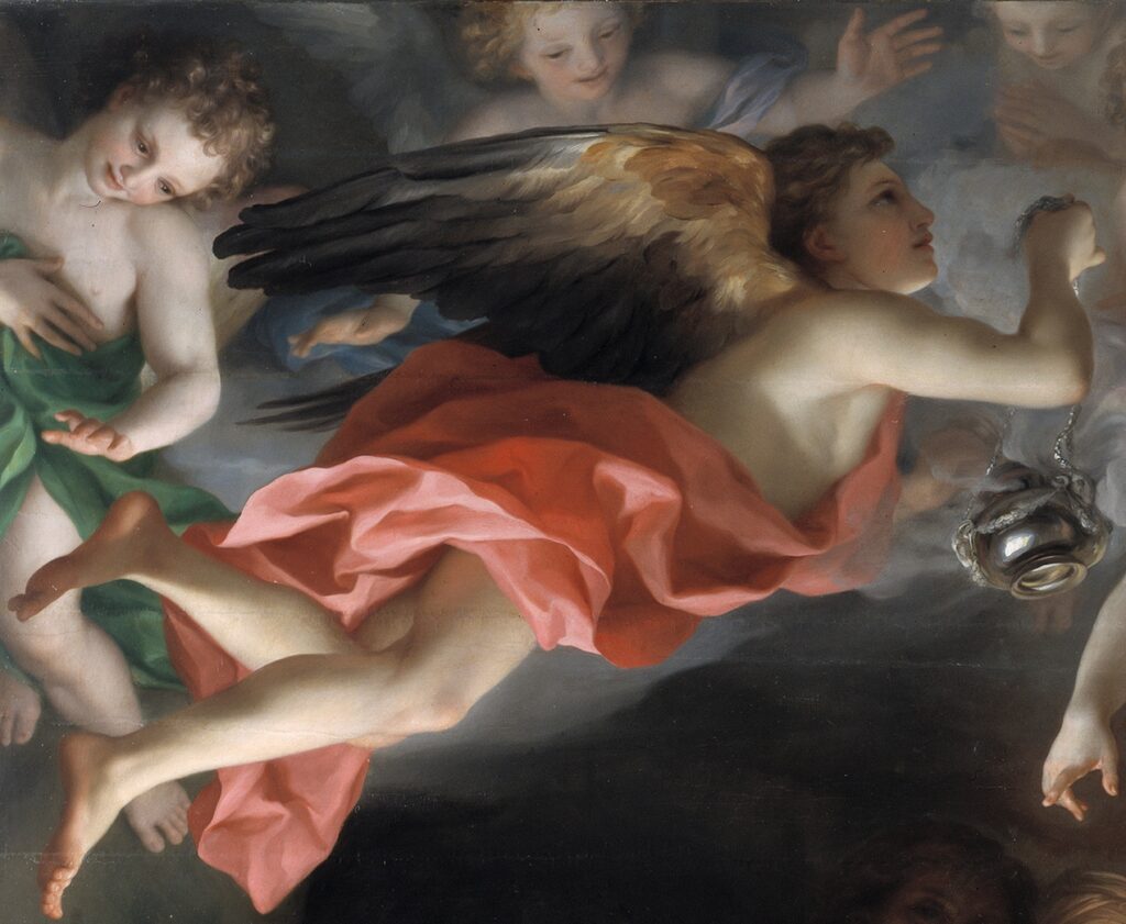 Detail of the angels from Anton Rafael Mengs' La Adoración de los pastores, Museo del Prado, 1770 (1)