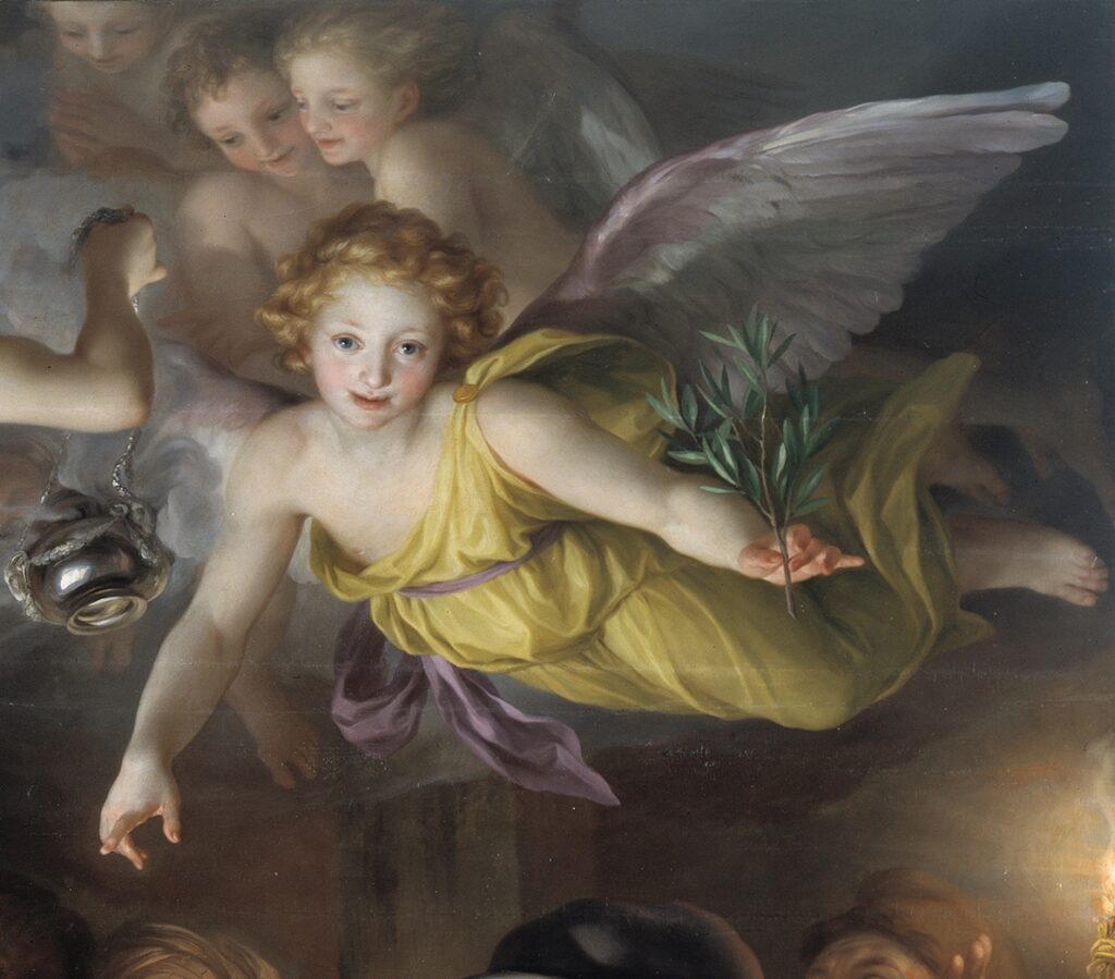 Detail of the angels from Anton Rafael Mengs' La Adoración de los pastores, Museo del Prado, 1770 (2)